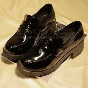Japanese maid sailor suit shoes JK uniform shoes Japanese COSPLAY universal lolita lolita leather shoes black