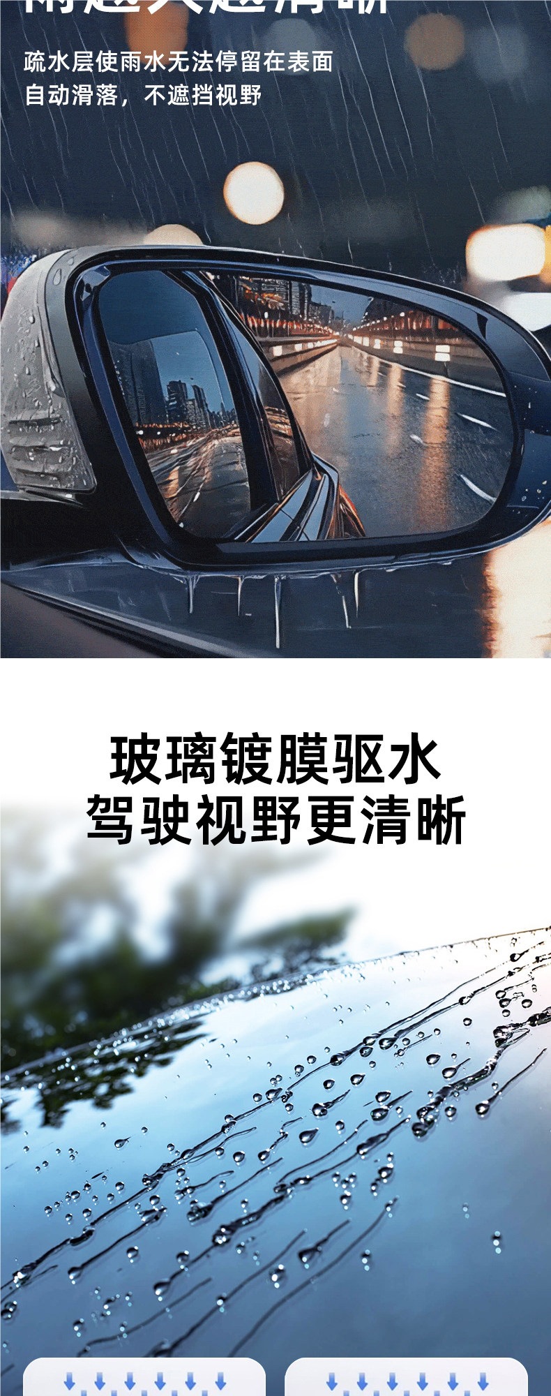 Car Glass Anti-Fog Spray Long-Lasting Anti-Rain Spray for Windshield and Rearview Mirrors, Anti-Fog Spray for Car Windows