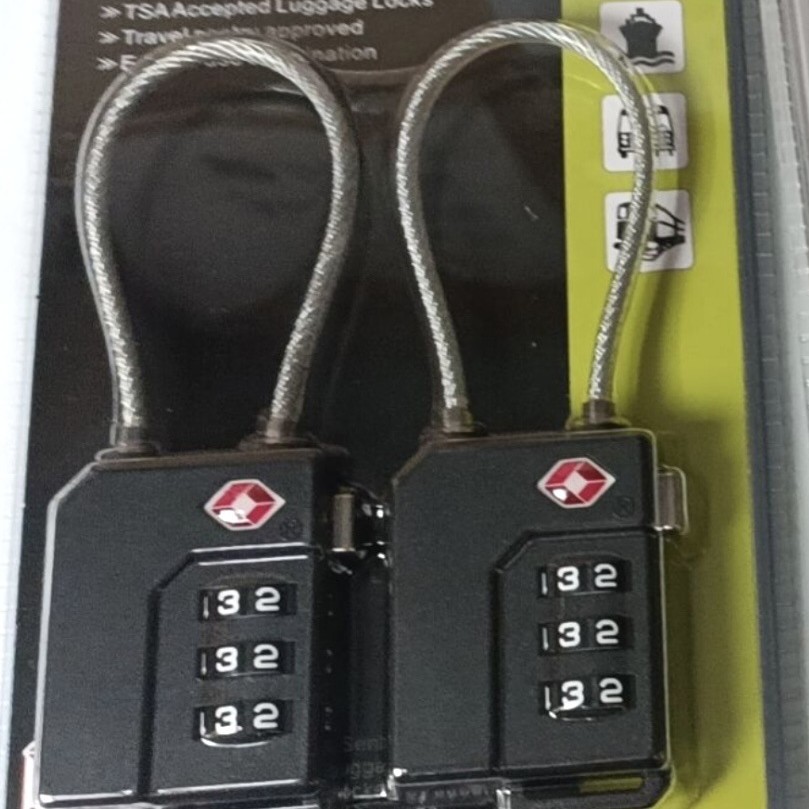 現物全英語中性包装新PC材質TSA21100ワイヤロープケースパスワードロック