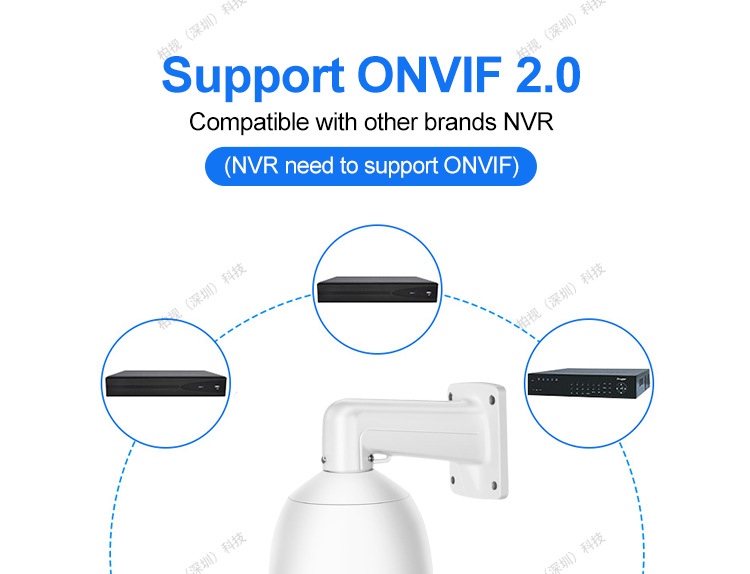 Çapraz Sınır Outdoor 360 Derece Optik Zoom IP Bulut PTZ Kapalı Devre Televizyon Kamerası Outdoor Full HD Infrared Gece Görüşü POE