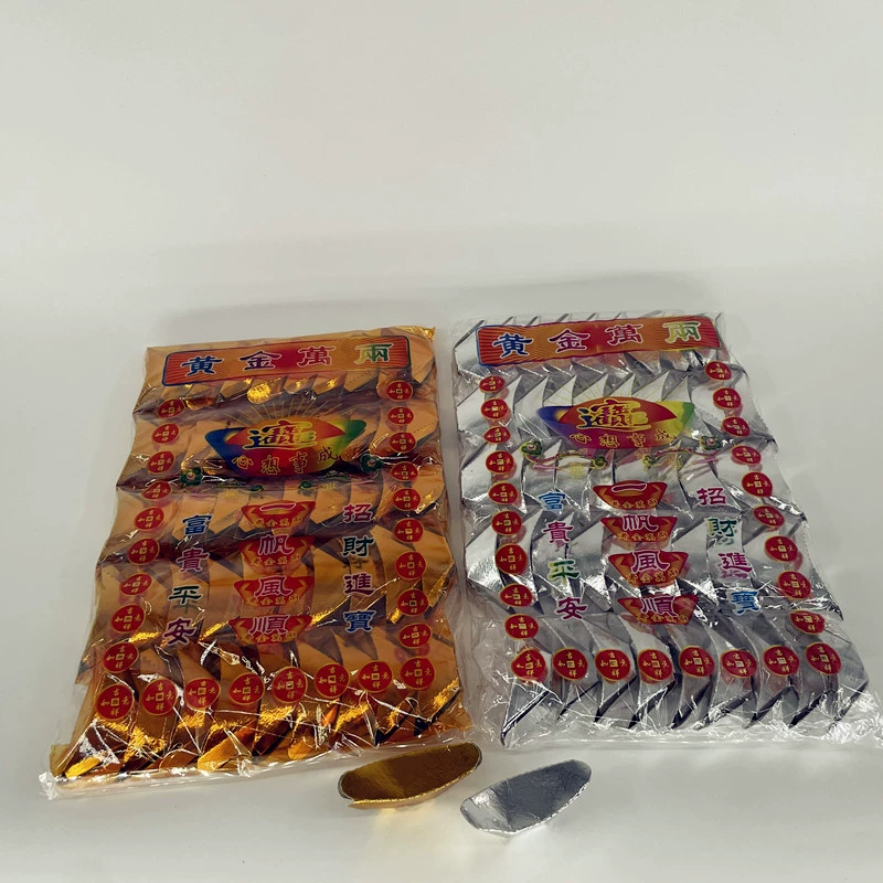 Оптовый готовый Серебряный слиток в пакете из 50 золотых слитков Серебряный слиток небо и земля общие жертвенные принадлежности могила предка горящая бумага