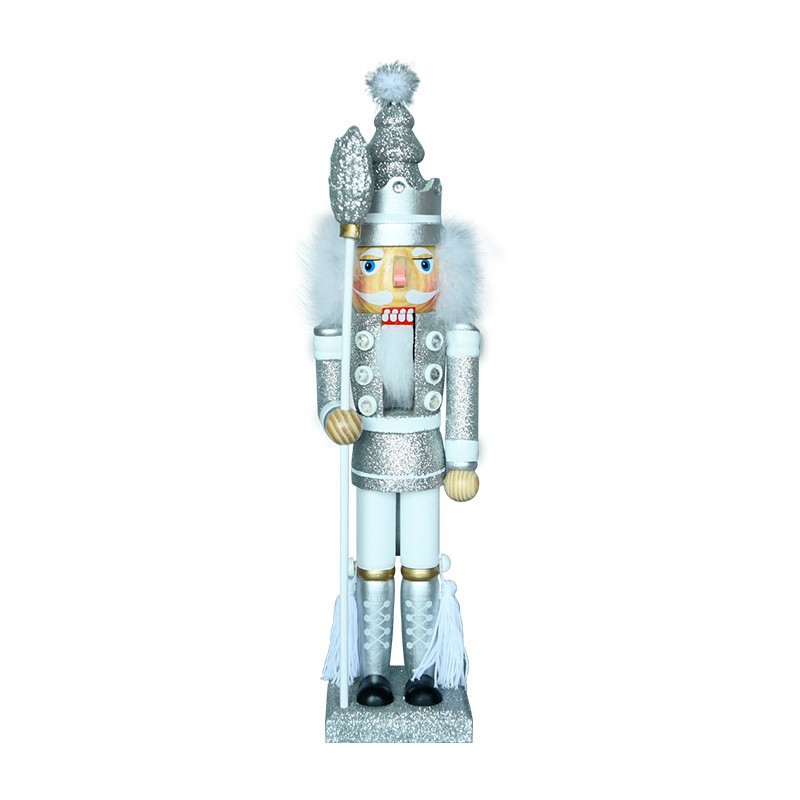 40cm cara negra nuez soldado personaje títere dibujos animados creativos personajes tallados decoraciones de madera de Navidad regalos de vacaciones