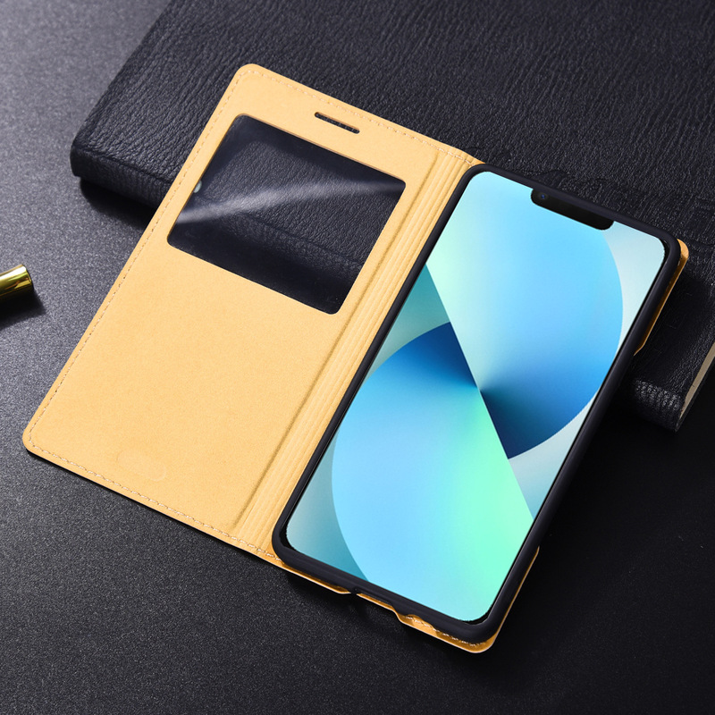 Suitable for Apple iPhone 13/12/11/pro/mini/max flip window mobile phone protective cover factory goods