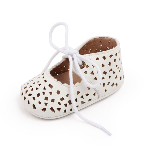Spring and summer new female princess shoes hollow breathable PU leather toddler shoes lace-up baby toddler shoes manufacturer 2798