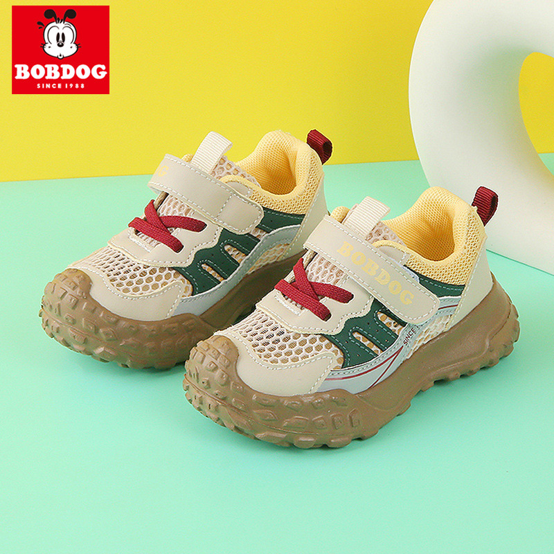 Babu Bean Children's Shoes Boys Toddler Shoes Single Mesh 2025 Summer New Breathable Hollow Out Baby Girl Soft Sole Fit Shoes