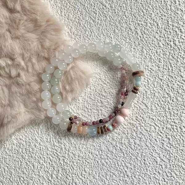 "Flowers into Wine" Tianshan Green Tourmaline Beaded Bracelet New Chinese Style High-End Bracelet Ins Style Light Luxury Jewelry