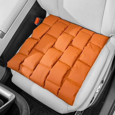 High-End Stain-Resistant Leather Car Seat Cushion, Suitable for All Seasons, Office Seat Cushion with a Premium Feel, Versatile and Breathable for Home Use (Seat cushion, seat cover) - ideal-orange-1-piece