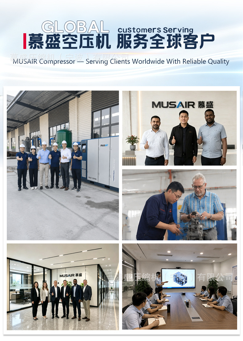 Specially Designed for Export, the Permanent Magnet Variable Frequency Screw Air Compressor Is Suitable for Different Voltage Environments in Factory Workshops
