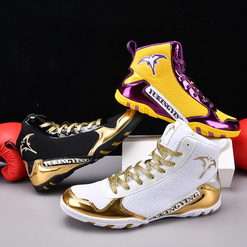 Boxing Shoes, High-Top Shoes for Men, Women, and Children, Sanda Fighting Training Shoes, Adult Fitness Weightlifting Martial Arts Shoes, Wrestling Shoes