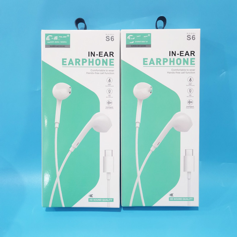 有線線控扁口適用於華為type-C接口直插禮品入耳式耳機批發