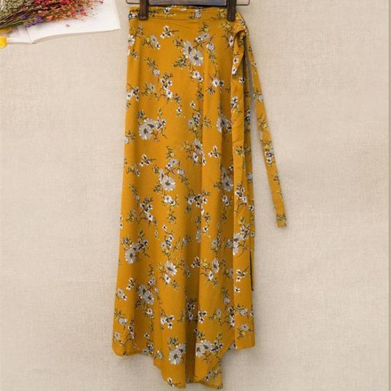 2025 One-piece Wrap Skirt Lace-up Skirt Holiday Style High Waist Split Skirt Hip Skirt Irregular Beach Skirt