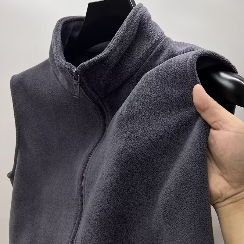 Fleece Vest Men's Winter Fleece Autumn and Winter Shoulder fleece-lined Vest for Teenagers Men's Cardigan Jacket Fleece Vest Men's Winter Fleece Autumn and Winter Shoulder fleece-lined Vest for Teenagers Men's Cardigan Jacket