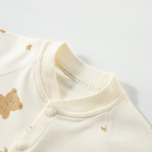 New spring and autumn baby jumpsuit long-sleeved baby hoodie pure cotton bottoming underwear newborn crawling suit boneless pajamas