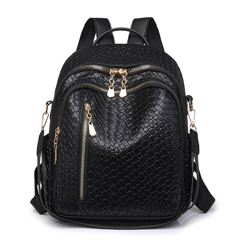 Fábrica al por mayor 2024 nueva mochila de cuero suave para mujer coreana Mochila de viaje al aire libre multifuncional de doble uso de moda