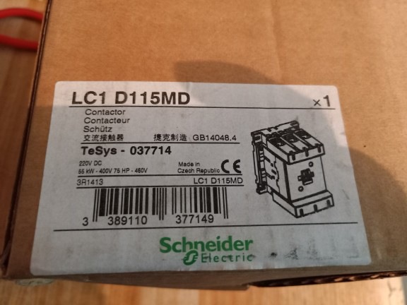 施耐德交流接触器LC1D115MD DC220V 现货