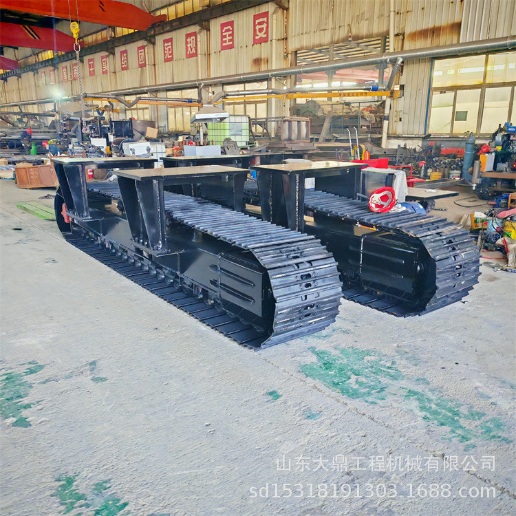 工程机械改装履带底盘 钢制履带底盘总成 20吨液压马达行走底盘