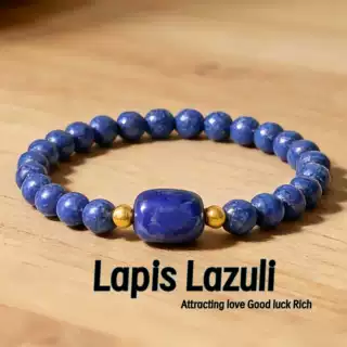 temu希音TK跨境爆款手链Lapis Lazuli青金石能量吸引爱情好运财富
