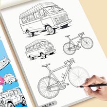 漫画入门人物绘画线稿描摹本 手绘练习册 儿童描画素描画册临摹本