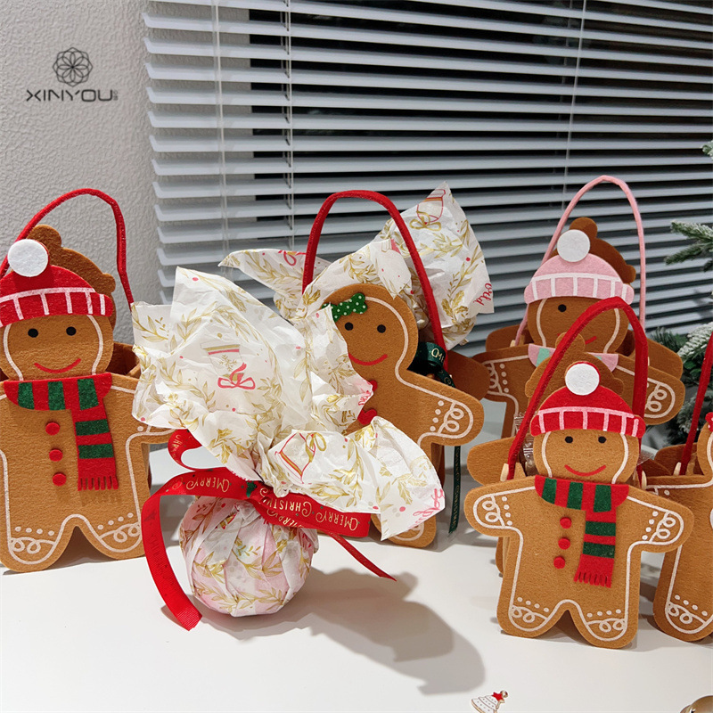 クロスボーダークリスマスフェルトジンジャーブレッドマンギフトバッグクリスマスイブアップル包装箱ギフトギフトトートバッグ|undefined