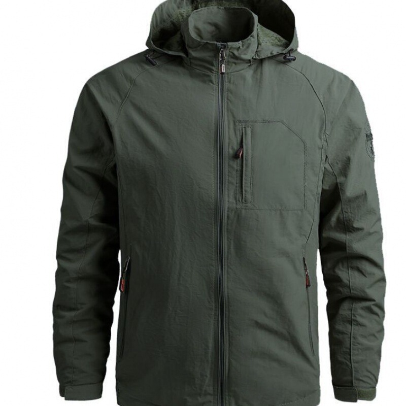 Spring and Autumn Casual Windproof and Sun Protection Clothing for Men, Outdoor Lightweight Breathable Jacket, Waterproof Casual Jacket