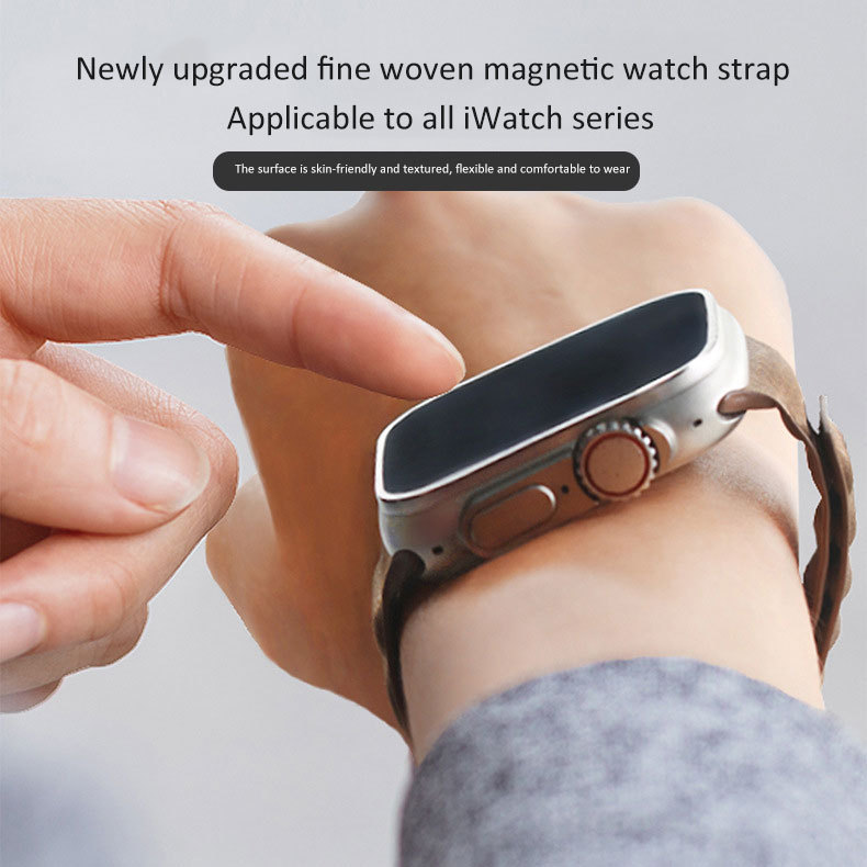 Fine Woven Magnetic Link Band For Apple Watch Ultra/2 9 8 7