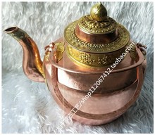 蒙古特色茶壶风格瓷茶壶加热八宝小手铜餐具蒙古包特色茶室奶茶壶