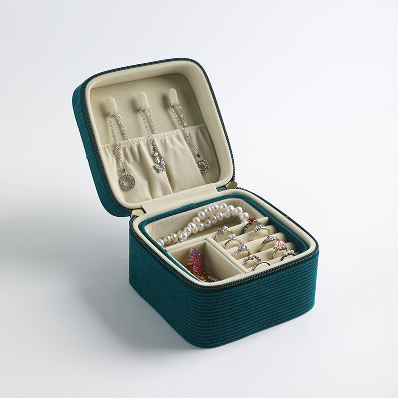 Caja de joyería portátil de melee de alta calidad, bolsa de maquillaje de viaje de gran capacidad, joyería lápiz labial, caja de almacenamiento con cremallera portátil