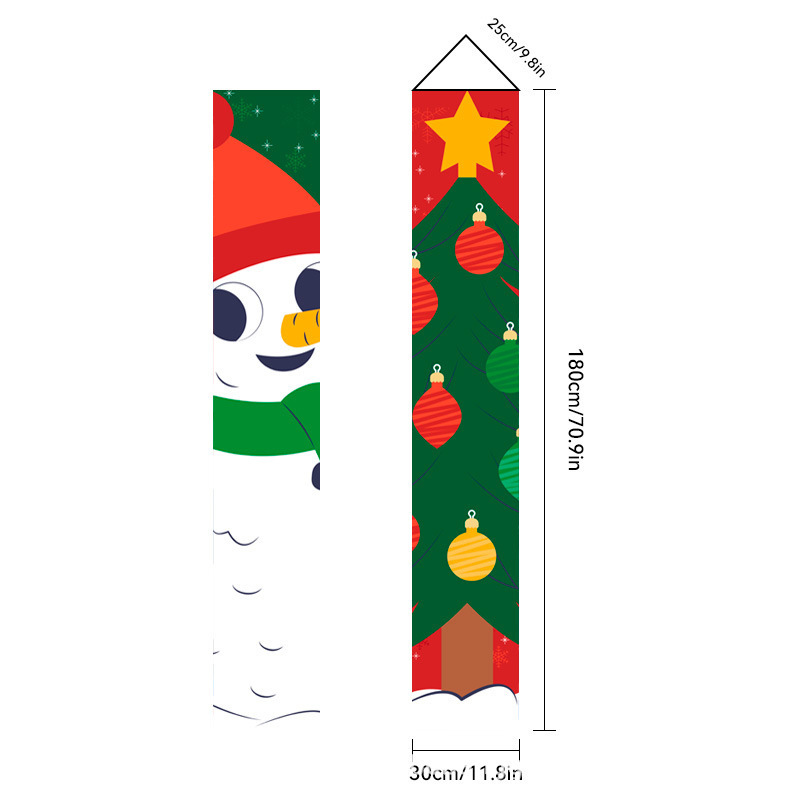 Amazonクロスボーダー新しいクリスマスカプレットドアカーテンお祭り雰囲気アレンジメントクリスマスフラッグ背景布バナー|undefined