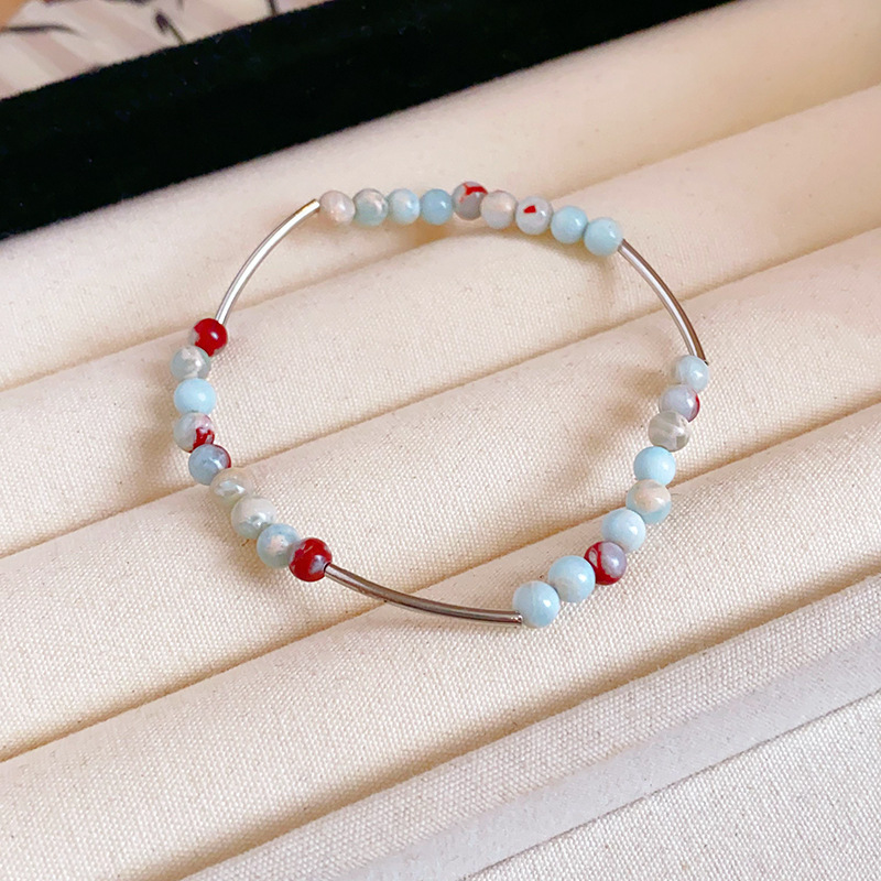 Pulsera de granate de ojo de tigre de cristal natural, nueva pulsera de todo fósforo de estilo nacional de estilo chino, joyería de novia de alta gama de lujo ligero