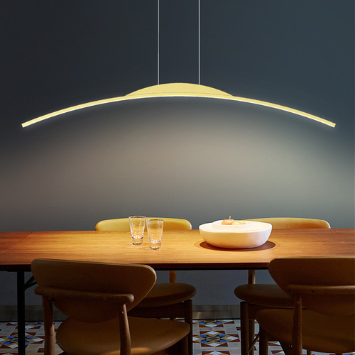 北欧意式极简现代简约工作室一字长条饭厅餐桌设计师吧台餐厅吊灯