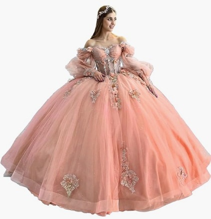 Flores vestido de adulto con mangas brillante con cuentas vestido dulce 2026 nuevo vestido de baile de hombro para mujeres image 8