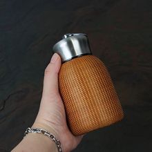 竹编水杯保温杯复古小号暖水瓶茶杯热水壶不锈钢便携旅行茶具通用