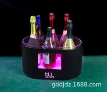 金属外壳亚克力充电发光冰桶6支装发光香槟桶24支装冰纹发光冰桶