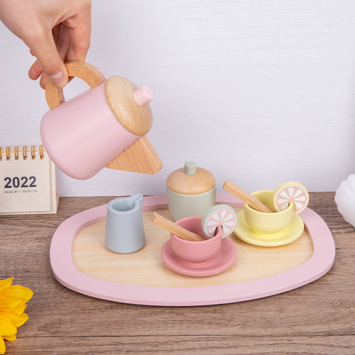 Children's play house tea set combination simulation afternoon tea dessert simulation teapot tableware set kitchen toys