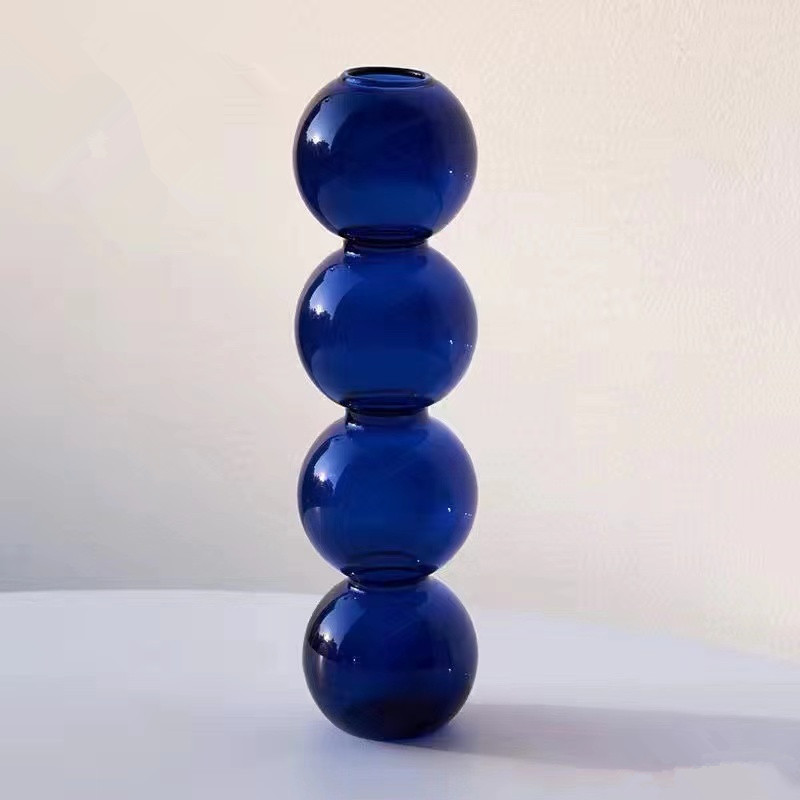 ins风简约泡泡球彩色玻璃花瓶透明水培插花花器客厅餐桌装饰摆件|undefined