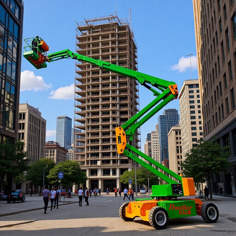 HOULAR全自行曲臂式升降机转弯升降平台360°旋转电动高空平台