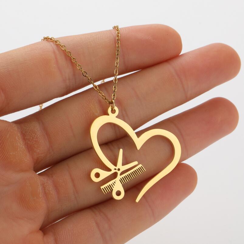 1 Piece Retro Heart Shape Stainless Steel Titanium Steel Irregular Plating Necklace_colorza_3