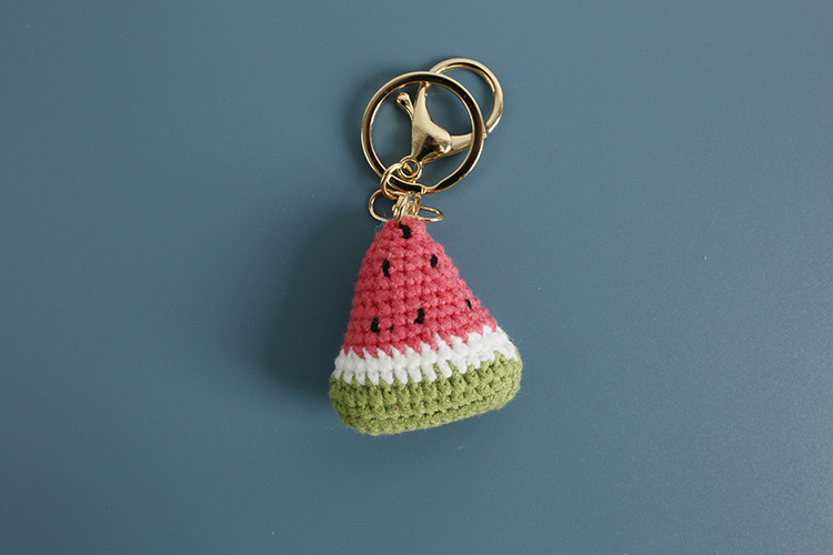 15g Weight Keychain Classification 1 Piece Quantity Daily Occasion yarn Material Watermelon Pattern Knitting Design Cute Style 1 Piece Cute Watermelon Yarn Knitting Keychain 7
