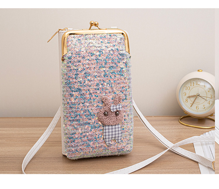 Women's Cartoon Solid Color Pu Leather Sequins Lock Clasp Wallets display picture 13