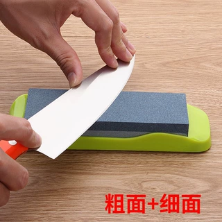 家用厨房粗细双面磨刀石磨刀具实用型防滑底座磨刀油石地摊产品