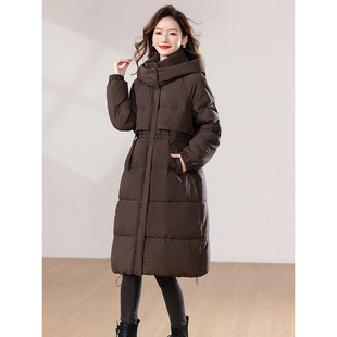 Cotton-padded jacket winter new cold-proof warm hooded cotton-padded jacket loose long over-the-knee fashion women's cotton-padded jacket F2511
