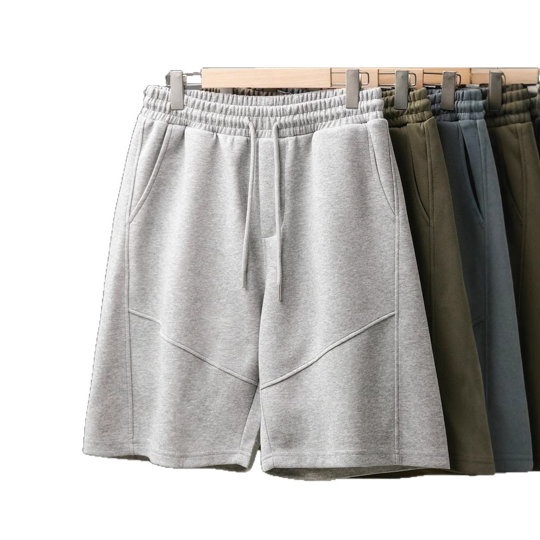 American Style 360g Heavyweight Casual Shorts Men's Summer 2025 New Sports Mid-Pants Gray Sweatpants Loose Five-Point Pants