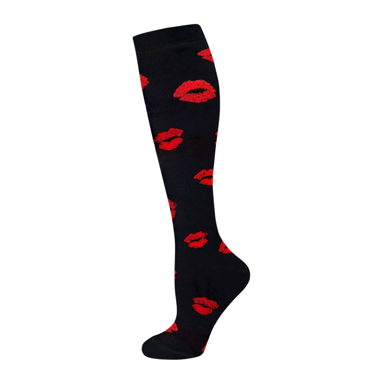 Compression Running Socks, Unisex Jacquard Knee-High Socks, Multiple Patterns, S/M & L/XL