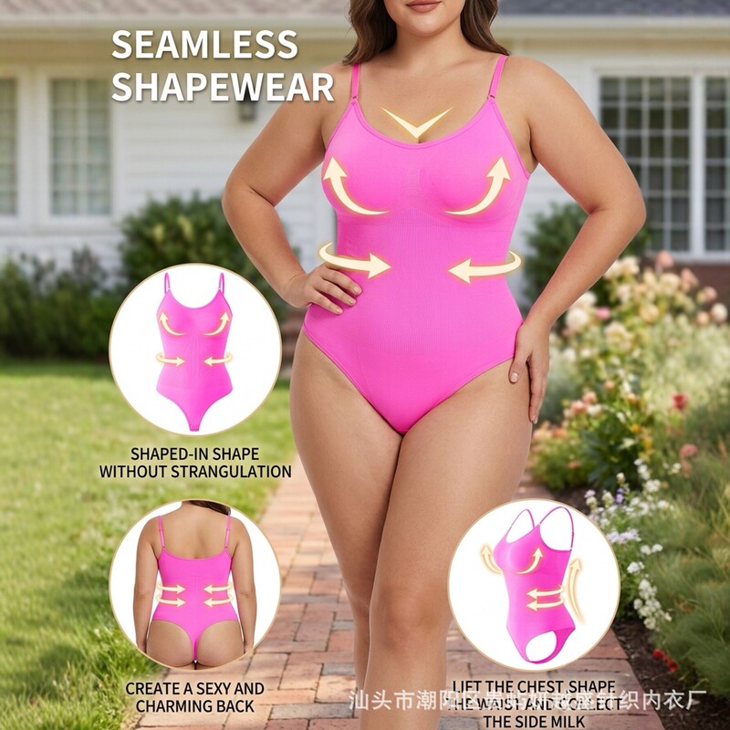 High-Waisted Thong Shapewear Bodysuit with Tummy Control, High Elasticity, Seamless Tummy Control One-Piece Garment