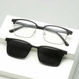 套镜半金属框眼镜架韩版时尚眉毛男士眼镜框三合一眼镜工厂批发