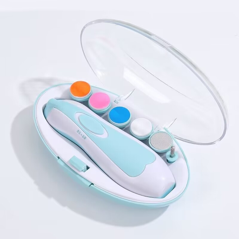 Cortauñas eléctrico LED totalmente automático, silencioso y no invasivo, cortador y pulidor de uñas eléctrico portátil para bebés y niños pequeños.