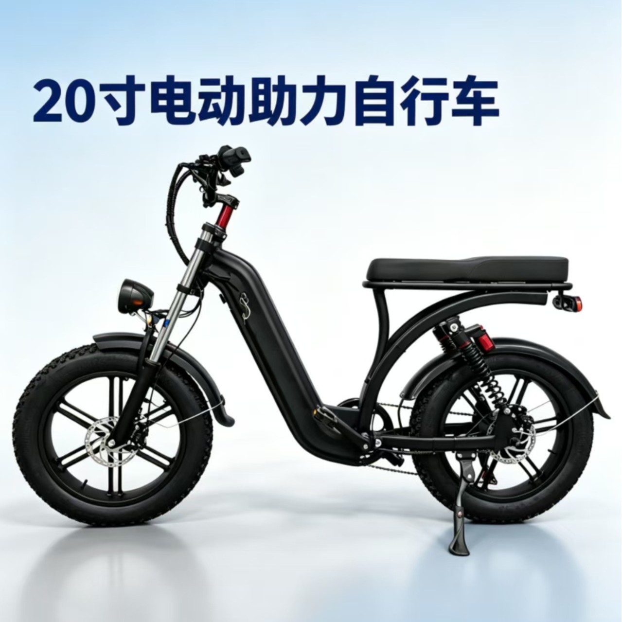 New 20inch Snowfield Ultra-Long-Range Electric Scooter with Dual Seats, Power-Assisted Battery Vehicle, Beach Off-Road Electric Vehicle