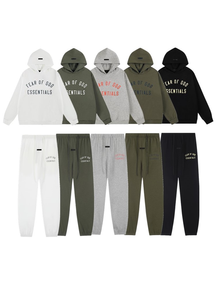 FOG ESSENTIALS Temporada 10 Impresión de letras de estilo americano Suéter Suelto Set de moda masculina Transfronterizo