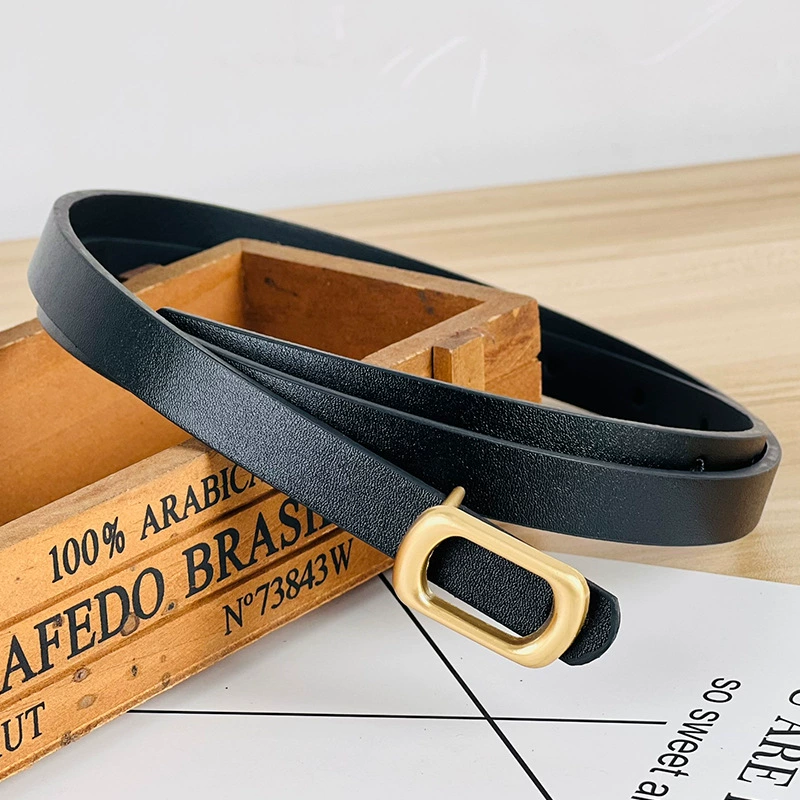 Black retro belt, universal jeans, trousers, simple and elegant design, Korean style, wholesale