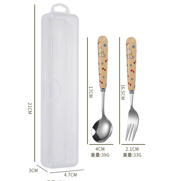 Two-piece fork and spoon set [Little White Rabbit]